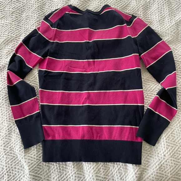 Tommy Hilfiger Pullover Navy Blue and Pink Stripes Size S/P - Picture 3 of 4